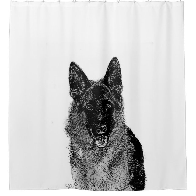 Schäferhundhundeduschvorhang Duschvorhang (Vorderseite)