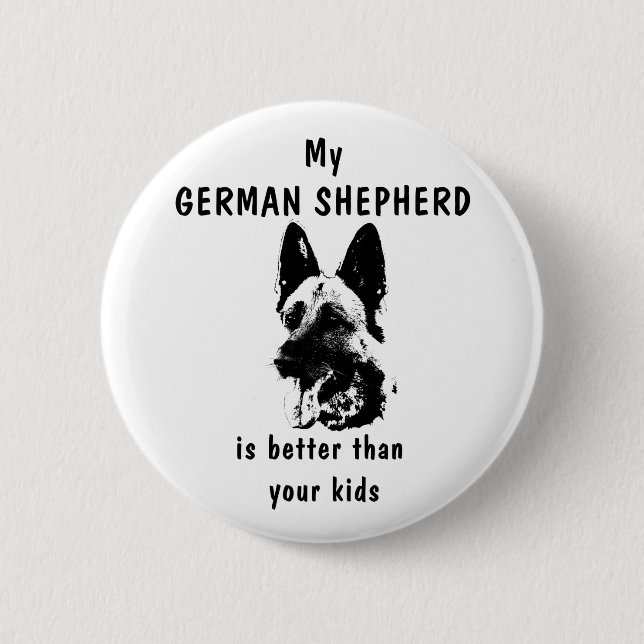 Schäferhundknopf Button (Vorderseite)