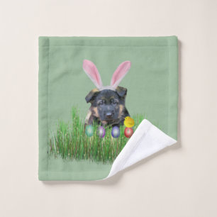 Schäferhundwelpen-Gesichtstuch Ostern Waschlappen