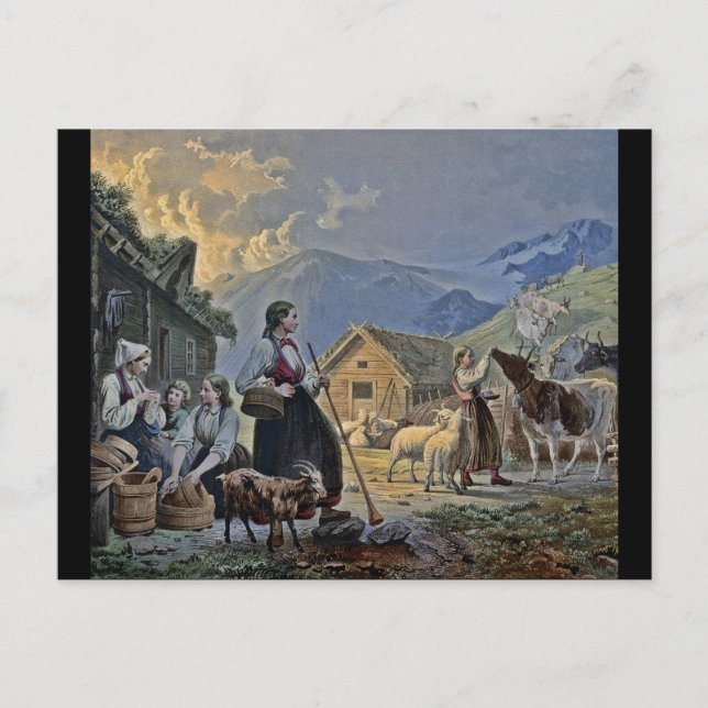 Schäferhütte auf dem Berg Postkarte (Vorderseite)