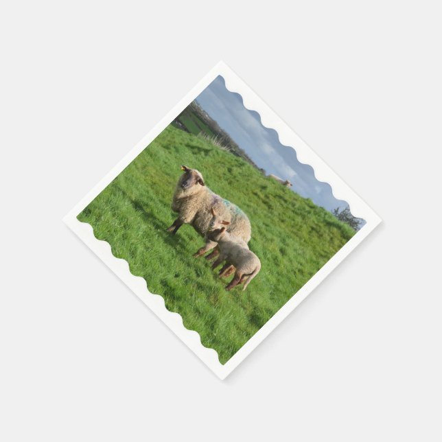 Schaffamilie Serviette (Ecke)