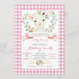 Schaffarm Babydusche Einladung Rosa Mädchen