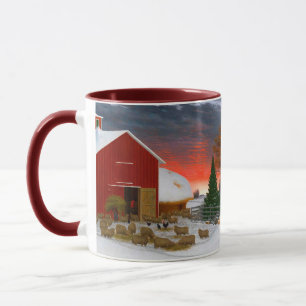 Schaffarm Barnyard im Winter Horatio Shaw 1885 Tasse