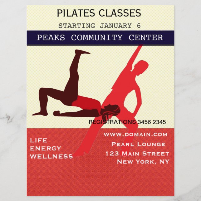 Schaffe es! Pilates Yoga Training Flyer (Vorne)