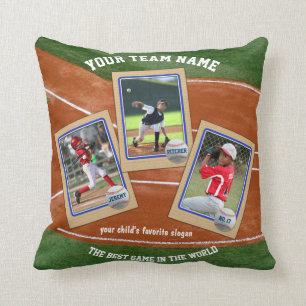 Schaffen Sie Baseballkarte-Sport-Collage Ihr Kissen