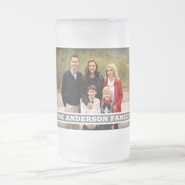 Schaffen Sie Ihr eigenes Familien-Foto-Monogramm Mattglas Bierglas (Mittel)