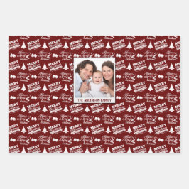 Schaffen Sie Ihr eigenes Foto Weihnachten Geschenkpapier Set