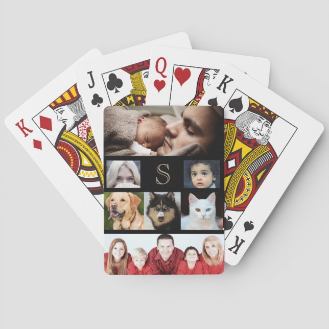 Schaffen Sie Ihre eigene 7 Foto-Collage mit Spielkarten (Rückseite)