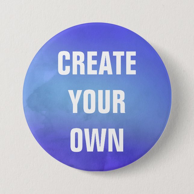 Schaffen Sie Ihre eigene blaue Aquarell-Malerei Button (Vorderseite)