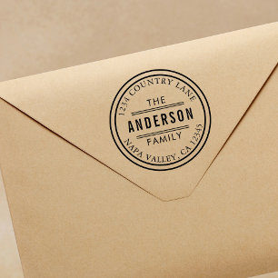 Schaffen Sie Ihre eigene Kreis-Rücksendeadresse Gummistempel