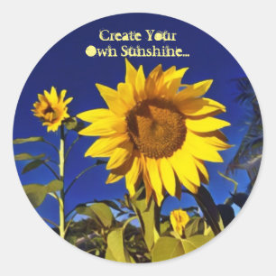 Schaffen Sie Ihre eigenen SonnenscheinSonnenblume Runder Aufkleber