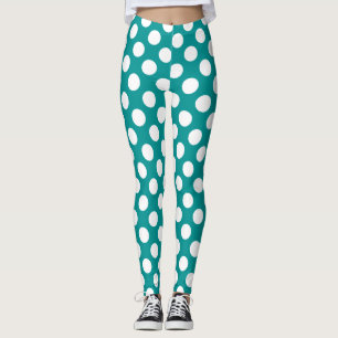 Schaffen Sie Ihre Polka-Punkt-Farbe - aquamarine Leggings