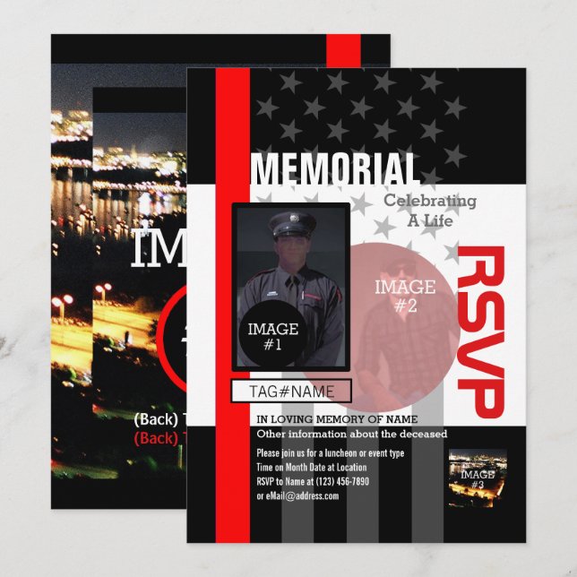 Schaffen Sie Ihre Selbst mit 4 Bildern und 12 Einladung (Vorne/Hinten)