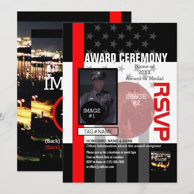 Schaffen Sie Ihre Selbst mit 4 Bildern und 12 Einladung (Vorne/Hinten)