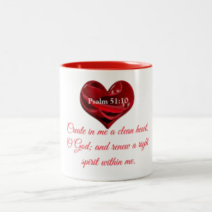 Schaffen Sie in mir ein sauberes Herz Zweifarbige Tasse