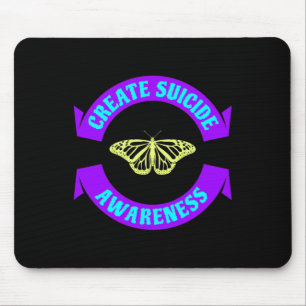 Schaffen Sie Selbstmord-Bewusstsein Ribbon Butterf Mousepad