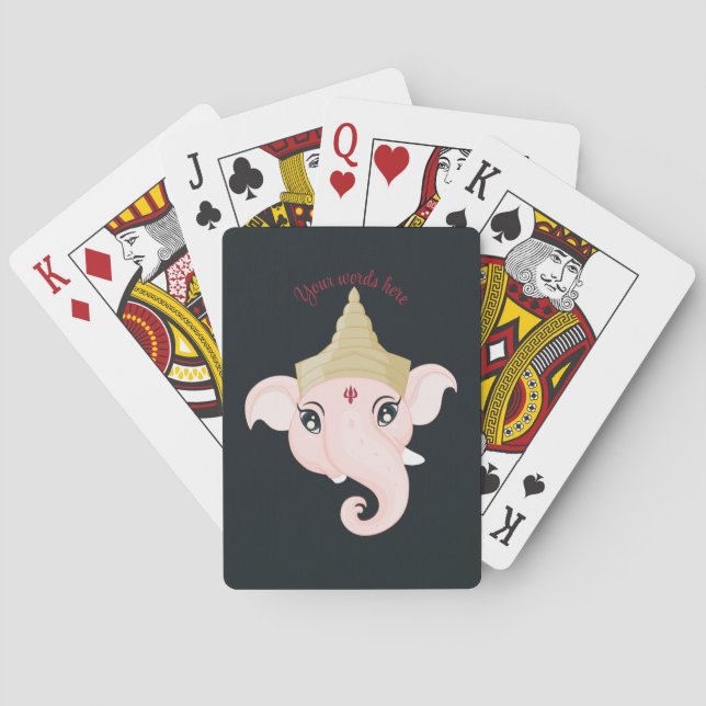 Schaffen Sie sich Ihr eigenes farbenfrohes Ganesh Spielkarten (Rückseite)