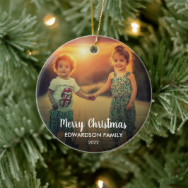 Schaffen Sie sich Ihr eigenes Foto Frohe Weihnacht Keramik Ornament