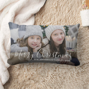 Schaffen Sie sich Ihr eigenes Foto Frohe Weihnacht Lendenkissen