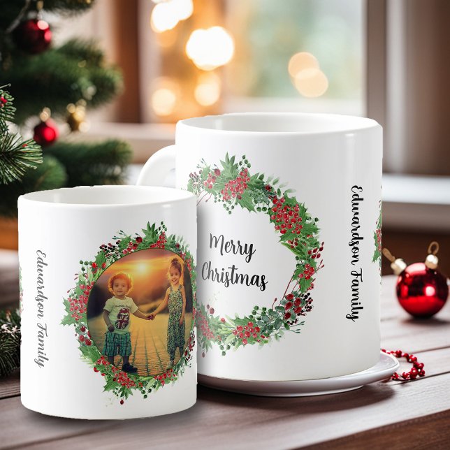 Schaffen Sie sich Ihr eigenes fröhliches Weihnacht Kaffeetasse (Create your own Merry Christmas family photo Coffee Mug. Very personal and unique Holiday mug.)