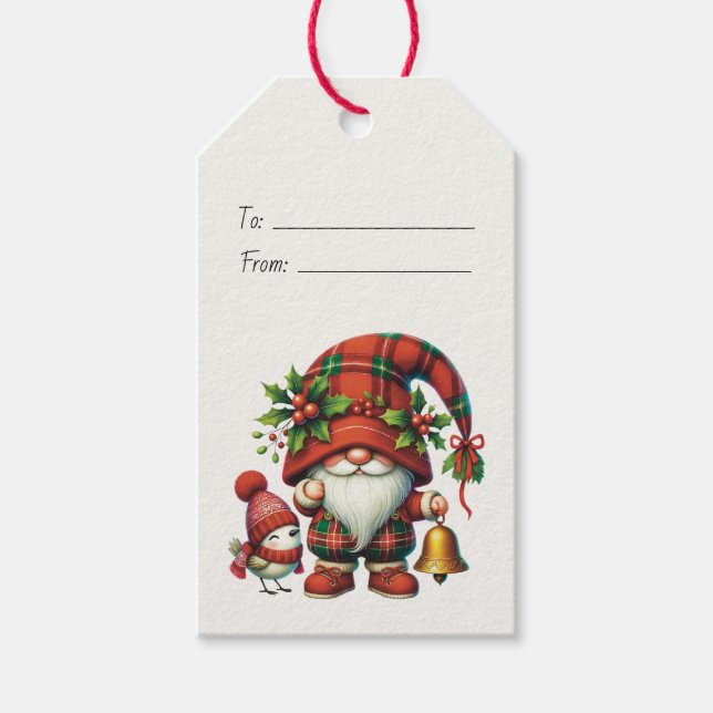 Schaffen Sie sich Ihr eigenes Kariertes Weihnachts Geschenkanhänger (Vorderseite)