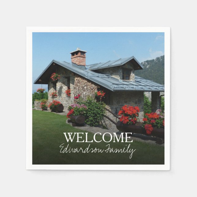 Schaffen Sie sich Ihr eigenes Willkommen in unsere Serviette (Vorderseite)