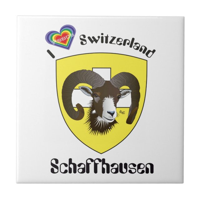 Schaffhausen Schweiz Suisse Svizzera Svizra Fliese (Vorderseite)