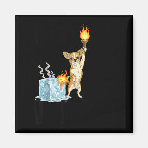 Schafft Eis ab lustiger Chihuahua-Hund Meme Feuer Magnet