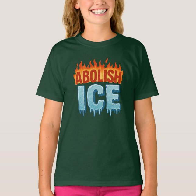 Schafft ICE ab – Fire vs Ice Protest T-Shirt (Vorderseite)