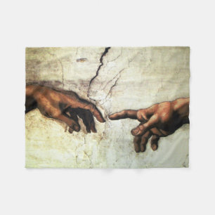 Schaffung von Adam - Hände Michelangelo 1475 - Fleecedecke