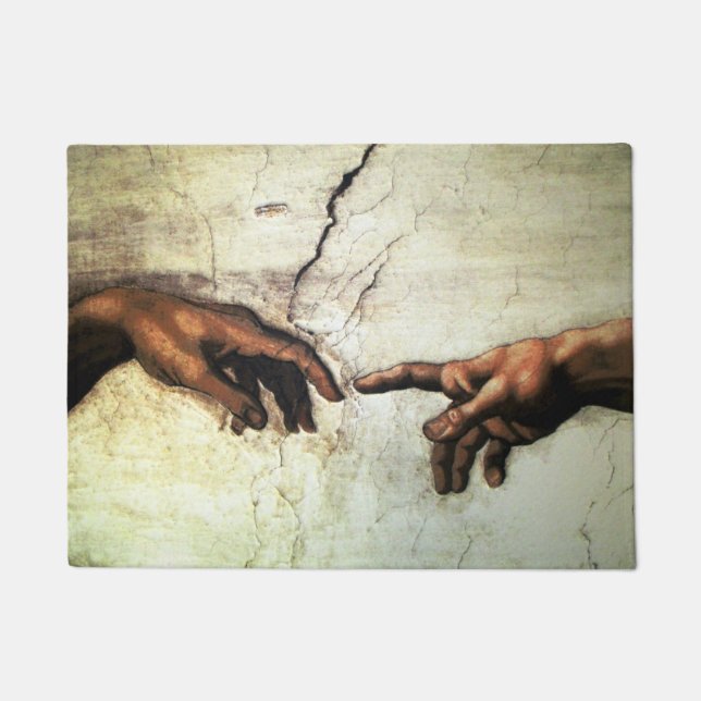 Schaffung von Adam - Hände Michelangelo 1475 - Fußmatte (Vorderseite)
