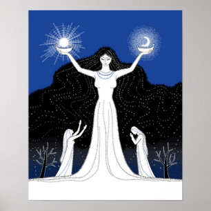 Schaffung von Sun- und Mondplakat Poster