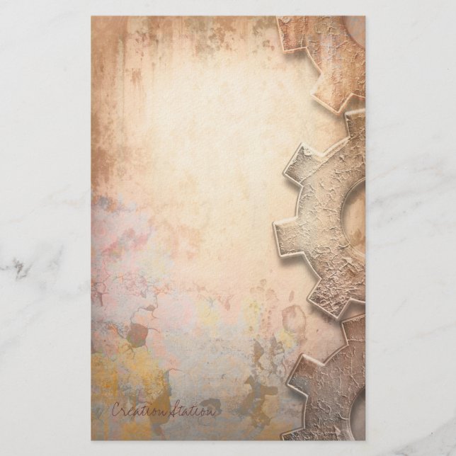 Schaffungs-Station - Steampunk Briefpapier (Vorderseite)