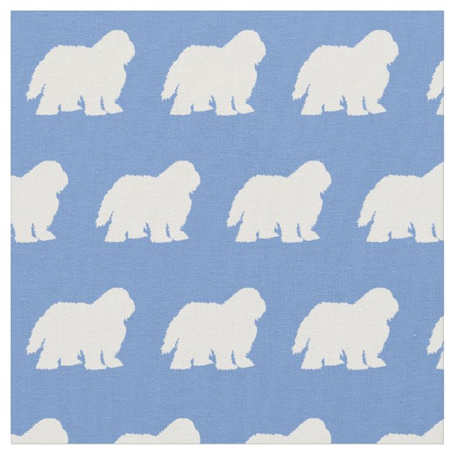Schafhund Silhouette Pet Light Blue Stoff (Nahaufnahme)