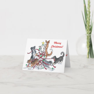 Schafhund Weihnachtskarte Feiertagskarte