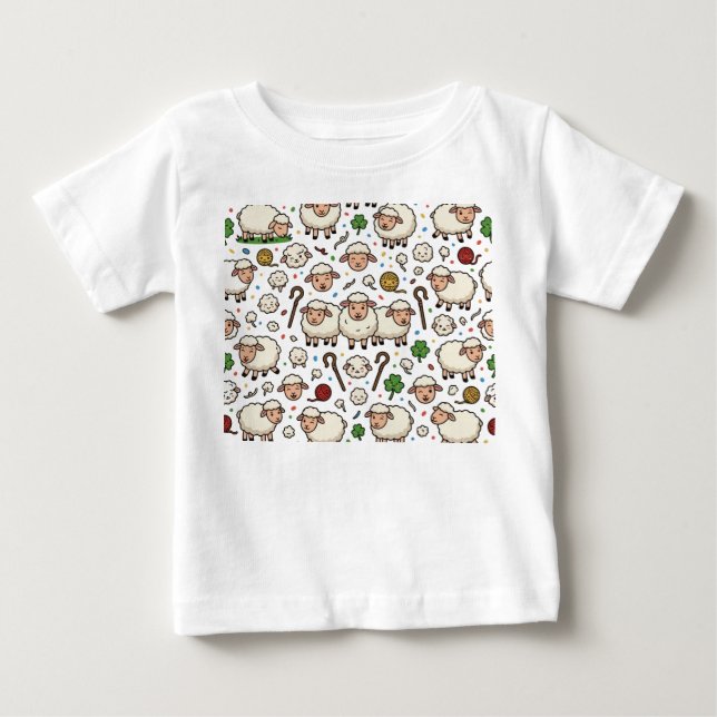 Schafmuster Baby T-shirt (Vorderseite)