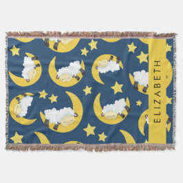 Schafmuster, schlafende Schafe, Mond, Ihr Name Decke