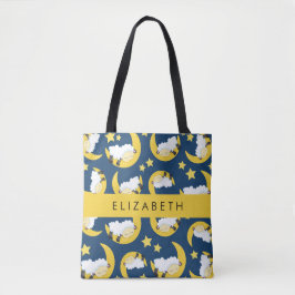 Schafmuster, schlafende Schafe, Mond, Ihr Name Tasche