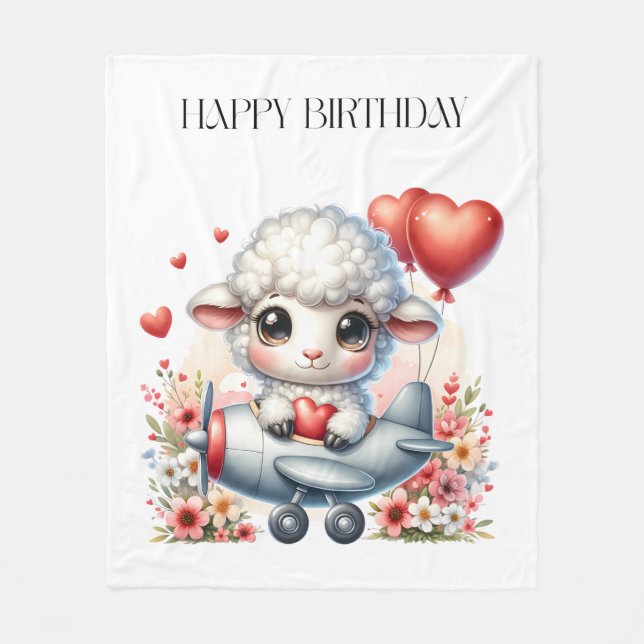 Schafpilot Geburtstag Fleecedecke (Vorderseite)