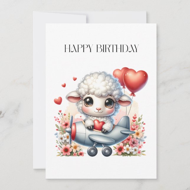 Schafpilot Geburtstag Karte (Vorderseite)