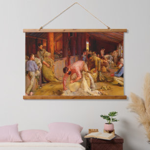 Schafschur Tom Roberts 1890 Wandteppich Mit Holzrahmen