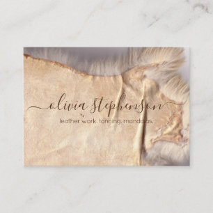 Schafskelle gegerbte Lederleder Visitenkarte