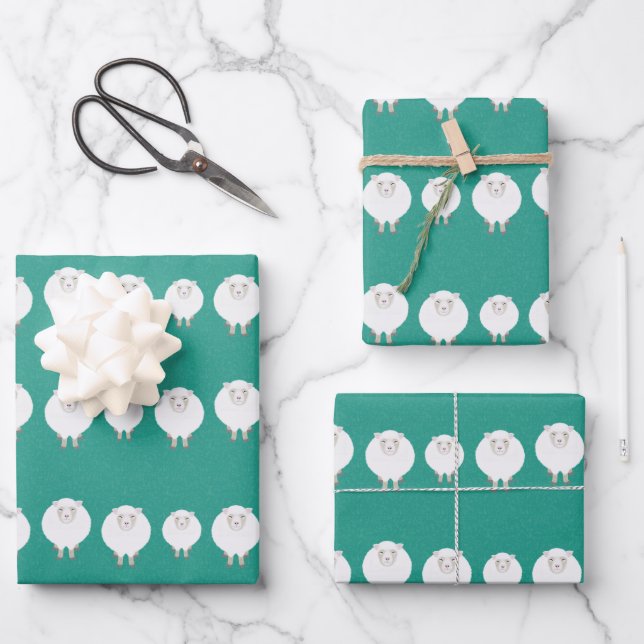 Schafspulenpapier Geschenkpapier Set (Vorderseite)