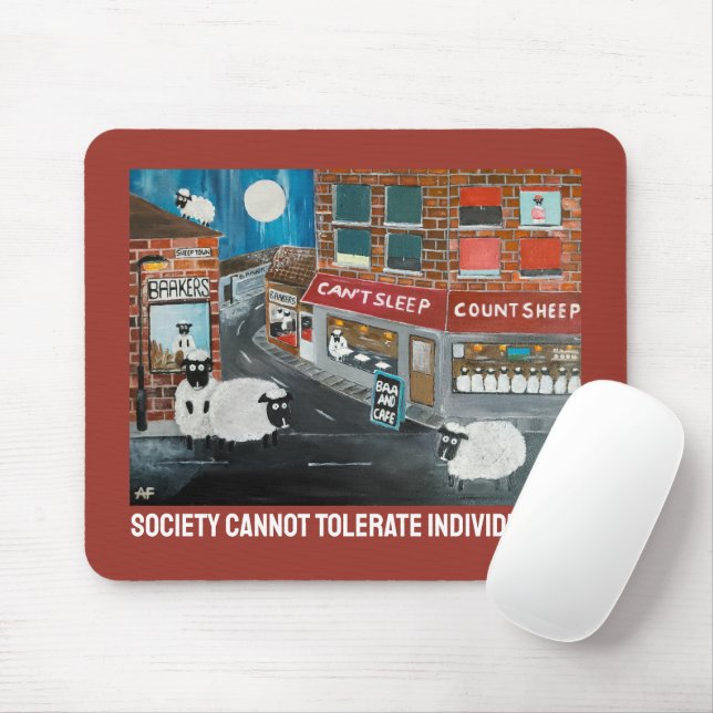 Schafstadt-Gemälde von Alfred Fox Mousepad (Mit Mouse)