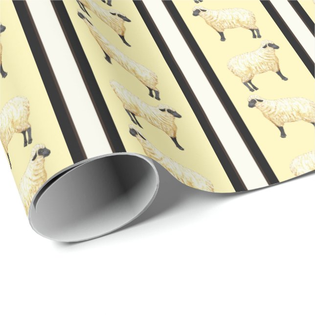 Schafstreifen  geschenkpapier (Rolleneckpunkt)