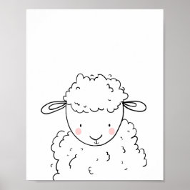 Schafzucht Kinderzimmer Lamm Wand monochrome Art Poster