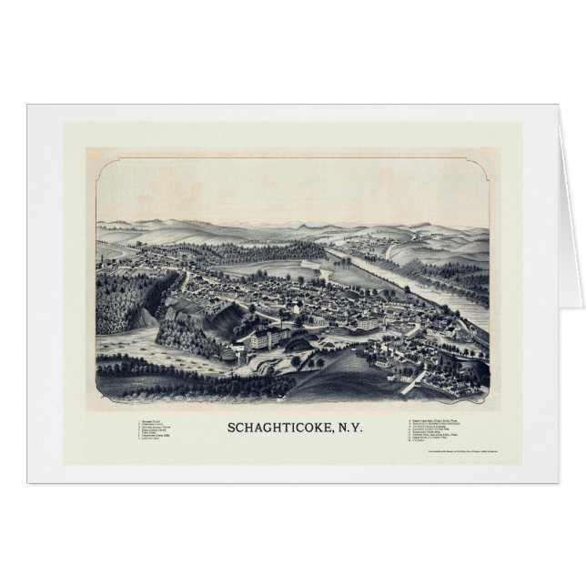 Schaghticoke, NY panoramische Karte - 1889 (Vorderseite (Horizontal))