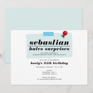 Schah! Funny hasst Überraschungen Moderne Geburtst Einladung