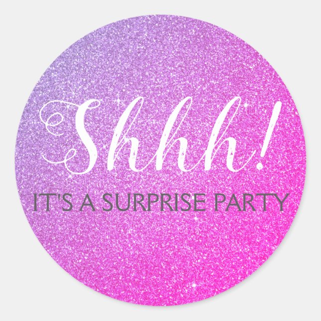 Schah! Überraschung Geburtstagsparty Runder Aufkleber (Vorderseite)