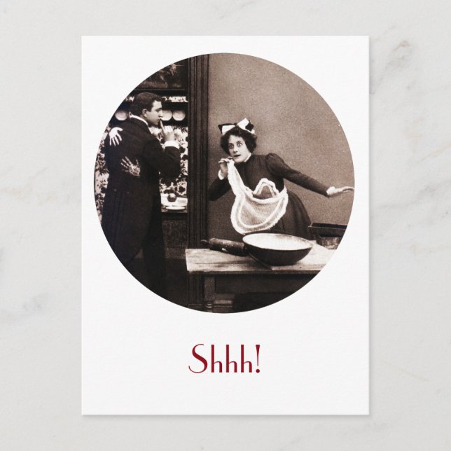 Schah! Was die Butlersäge - Vintages Comic Tryst Postkarte (Vorderseite)